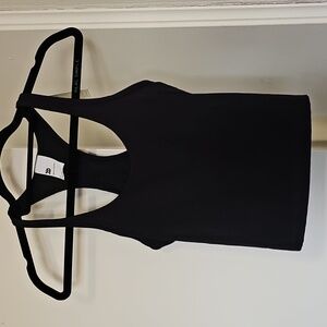 NWT All In Motion UPF 50+ Workout Rib Racerback Crop Tank Top Black XS